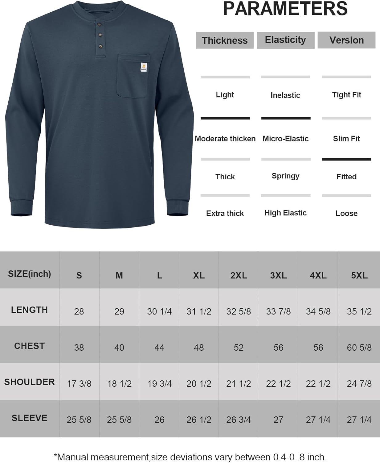 FR Shirts for Men Flame Resistant Light Weight 6.5oz Long Sleeve Henley Shirts CAT2 NFPA2112 FR Clothing - Image 5
