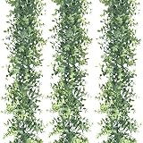 Leyaron 3 Pack Eucalyptus Garland Spring Artificial Greenery Garland 17.7 Ft Fake Vines Hanging Plan