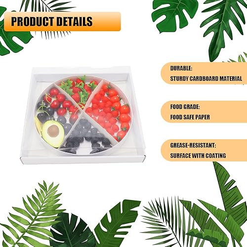 Miniatura 3 de Caja de magdalena de regalo de charcutería redonda de cartón rellenable de 12 "con cubierta de dulces que empaqueta (O)