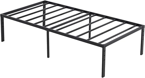 Miniatura 10 de Base de cama de metal, marco de cama de plataforma de metal simple, espacio de almacenamiento debajo de la cama, marco de cama resistente, marco de