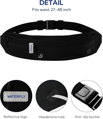 Miniatura 5 de WATERFLY Cinturón Riñonera para Correr: Paquete de Cintura para Corredor Maratón Jogging Deporte Ejercicio Fitness Soporte de Teléfono Cinturón para