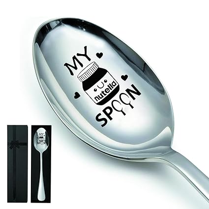 My Nutella Spoon, Funny Engraved Stainless Steel Spoon, Peanut Butter Lover Gift, Food Lover Gift, Gourmet Food Dinnerware, Peanuts Themed Party Favor.Comes with a Black Gift Box