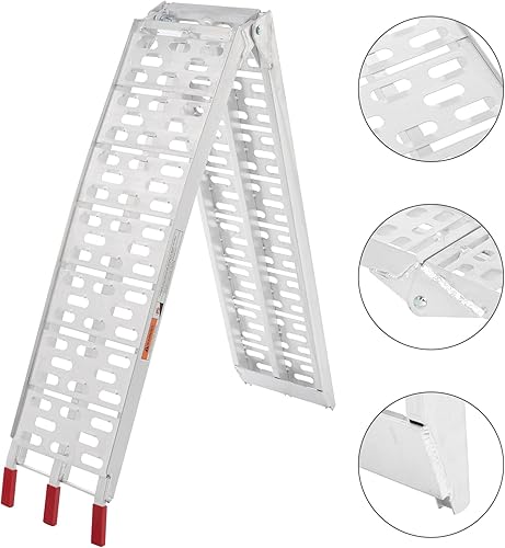 Miniatura 7 de TRIBLE SIX 2 rampas de carga plegables de 7.5 pies, rampas de carga plegables de 1500 libras de capacidad para