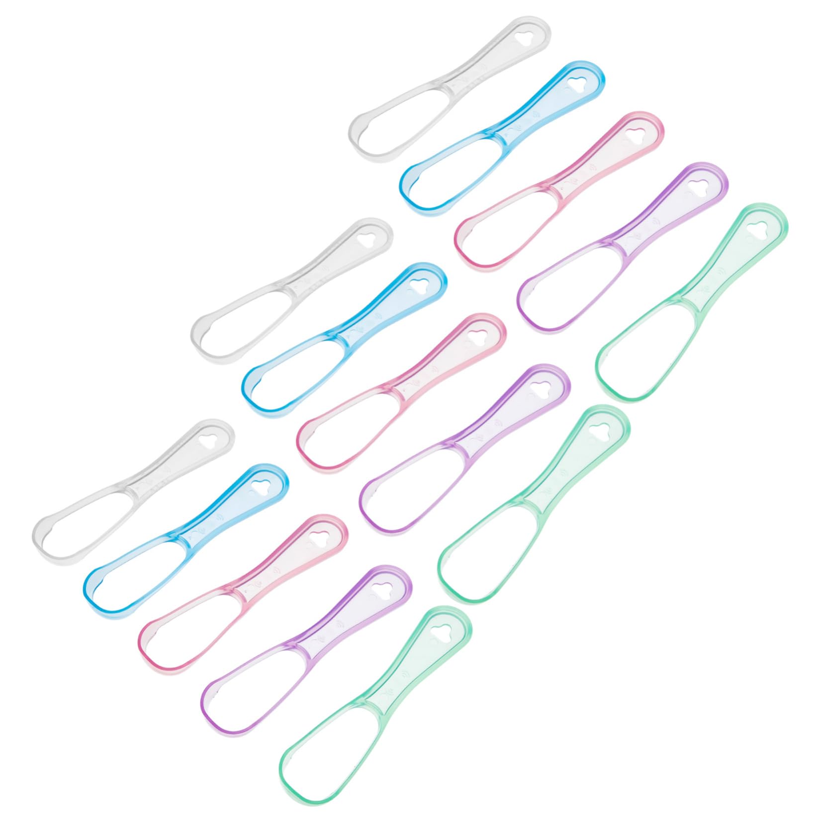 Mobestech 60pezzi Raschietti Per Adulti Strumenti Della Lingua Per Orale Pz Colori Trasparenti e Pulisci Lingua Per Fresco e Salute Orale