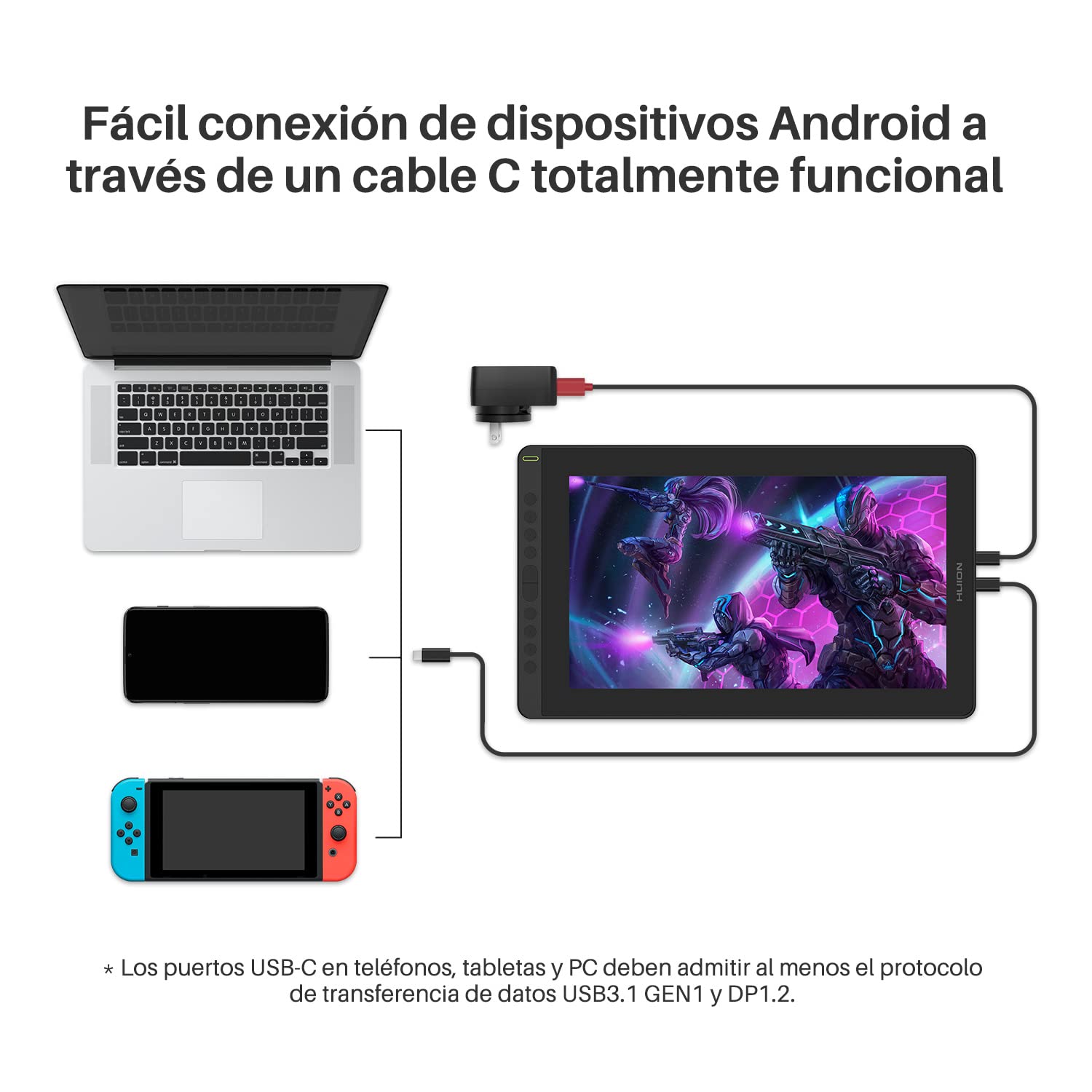 HUION Tableta Grafica con Pantalla (15.6 Pulgadas)