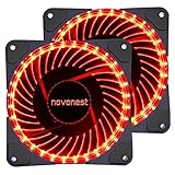 uphere 120mm red LED Silent Fan for Computer Cases, CPU Coolers, and Radiators Ultra Quiet High Airflow Computer Case Fan, Twin Pack