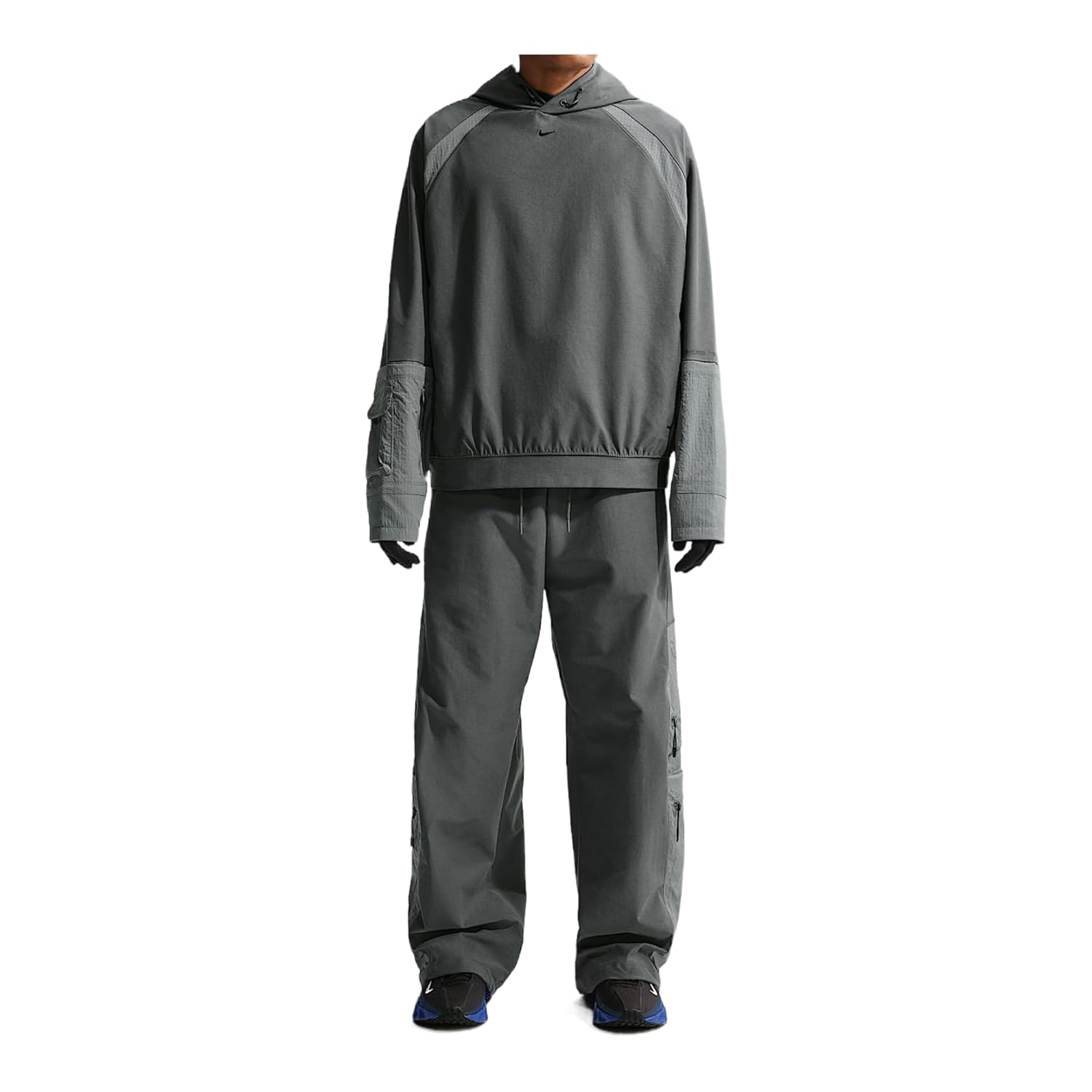 Nike Tech Mens Dri-FIT Shori Knit Utility Hoodie Iron Grey Pencil Point Black
