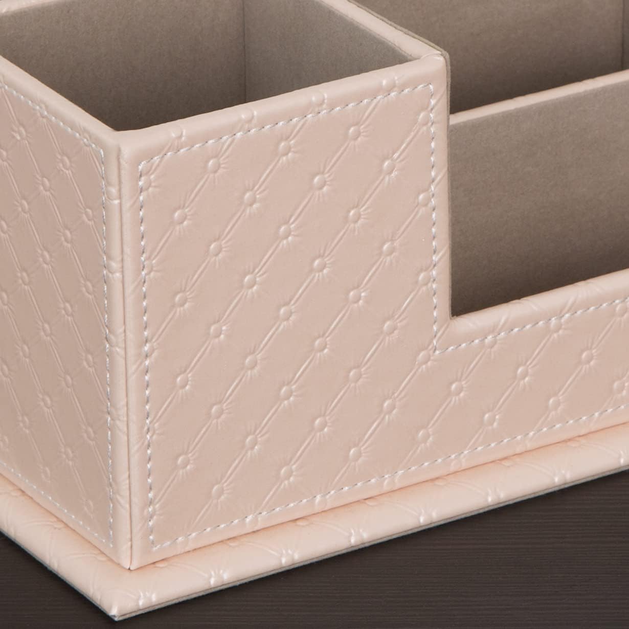 AINAK PU Leather Desk Organiser (4 Compartments), Pen Holder, Desk Organiser for Office Supplies Post-its, Notes - Image 4
