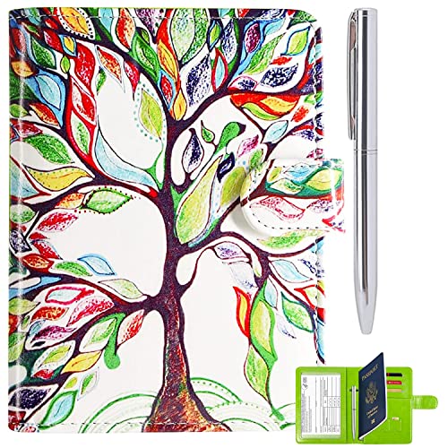 Rsaquar Passport And Vaccine Card Holder Combo, Passport Holder Cover Wallet, Leather Card Case Travel Accessories With Rfid Blocking For Women And Men, Love Tree #TOP8