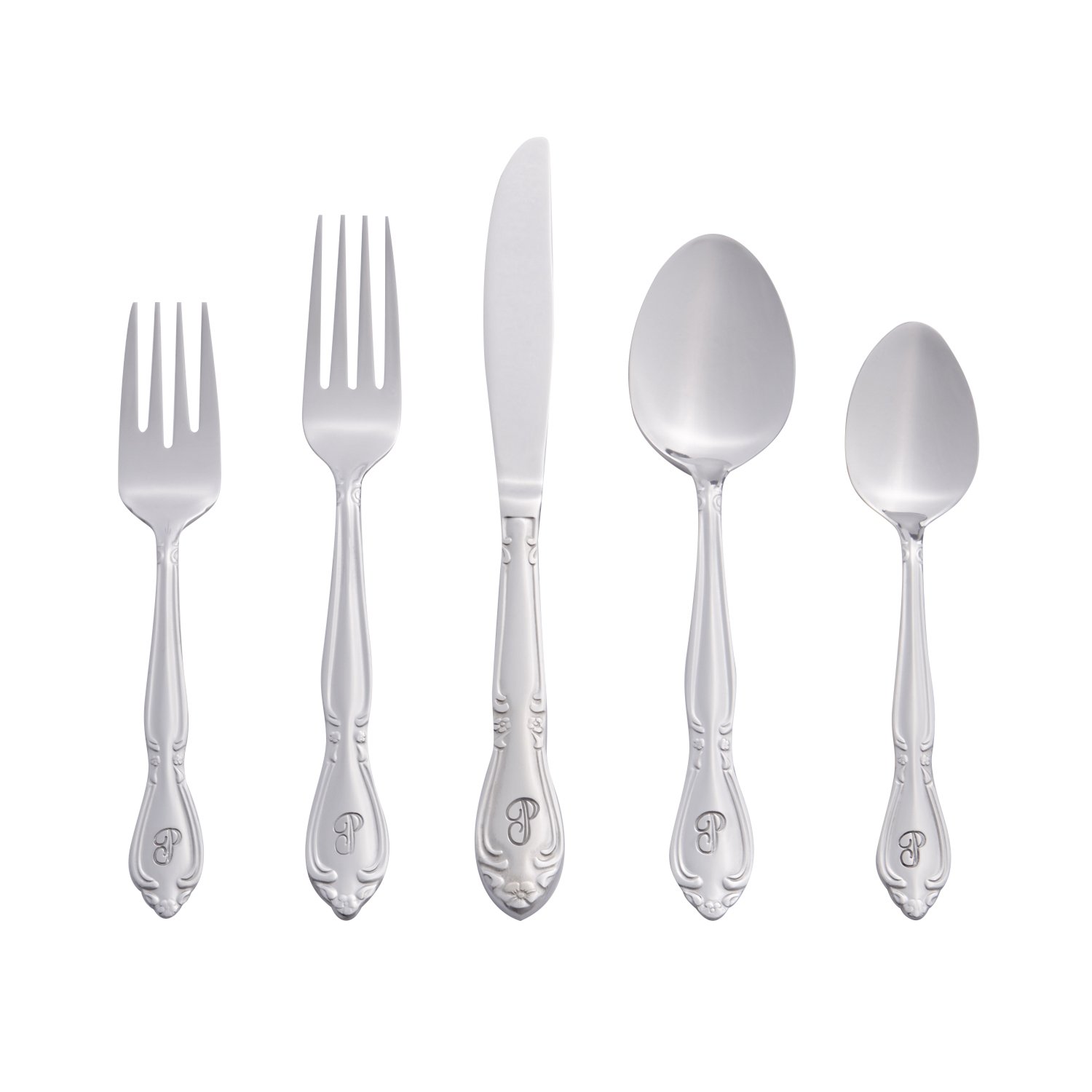 Alcove 66 Pc Stainless Steel Monogram A Flatware Set New