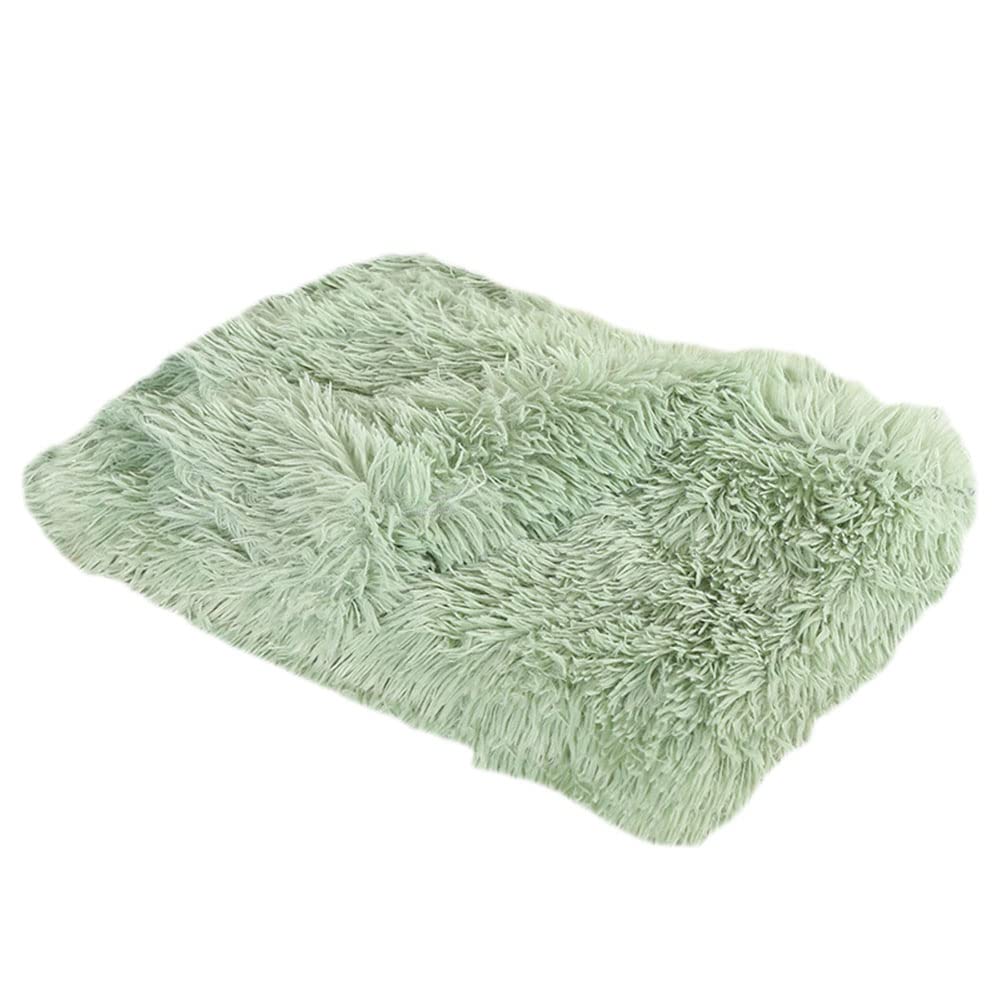 Mantas Mascotas Mullidas Felpa para Gatos Perros Manta Doble Cara Color Sólido Súper Suave Linda Cálida Lavable Manta Felpa Cachorro para Perros Y Gatos Pequeños Medianos,Verde,56×36cm