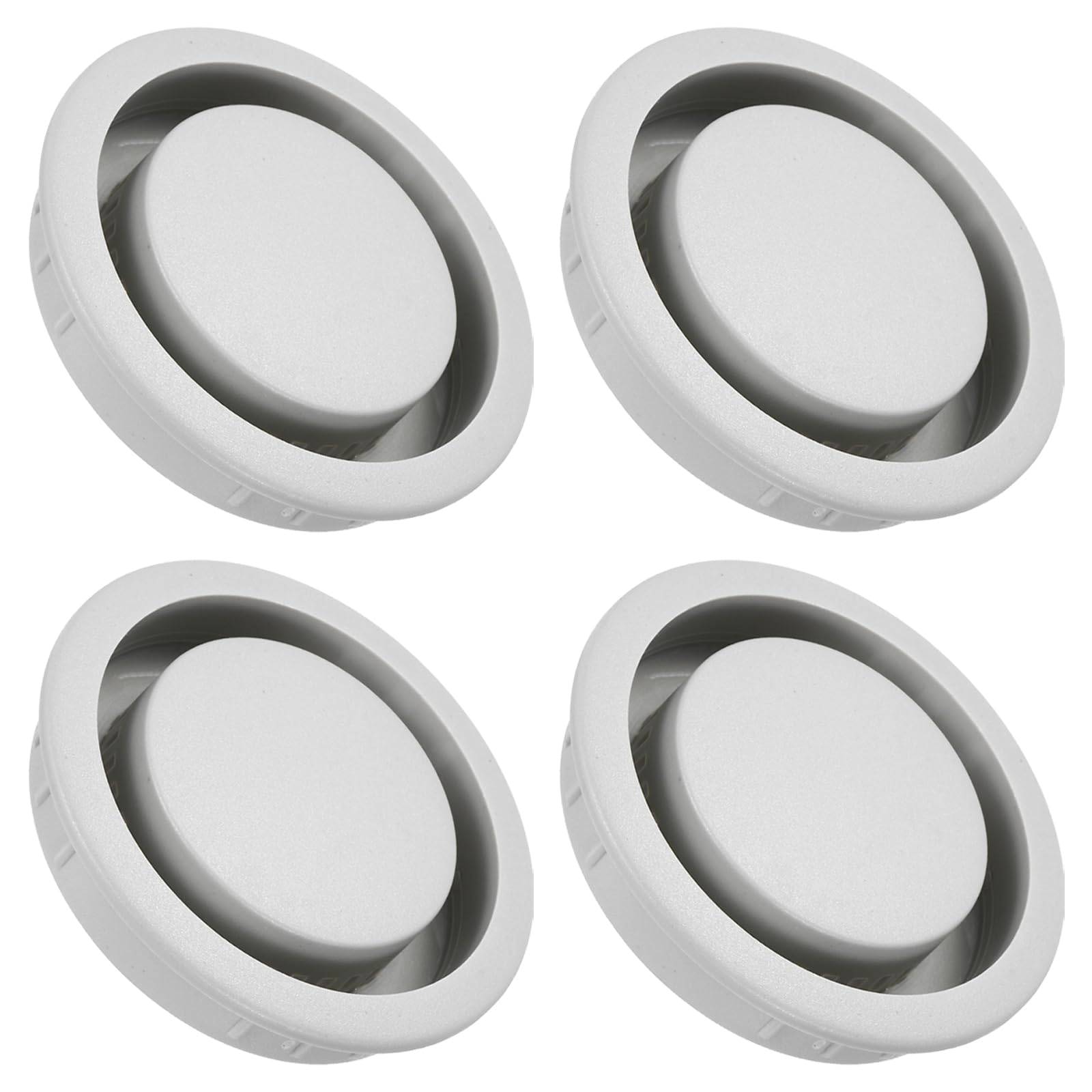 PATIKIL Round Vent Cover 50mm/2", 4 Pcs Plastic Soffit Air Vent Floor Air Vents Ventilation Hole for Home Ceiling Wall Duct Cabinet Closet Wardrobes, Grey — image 1