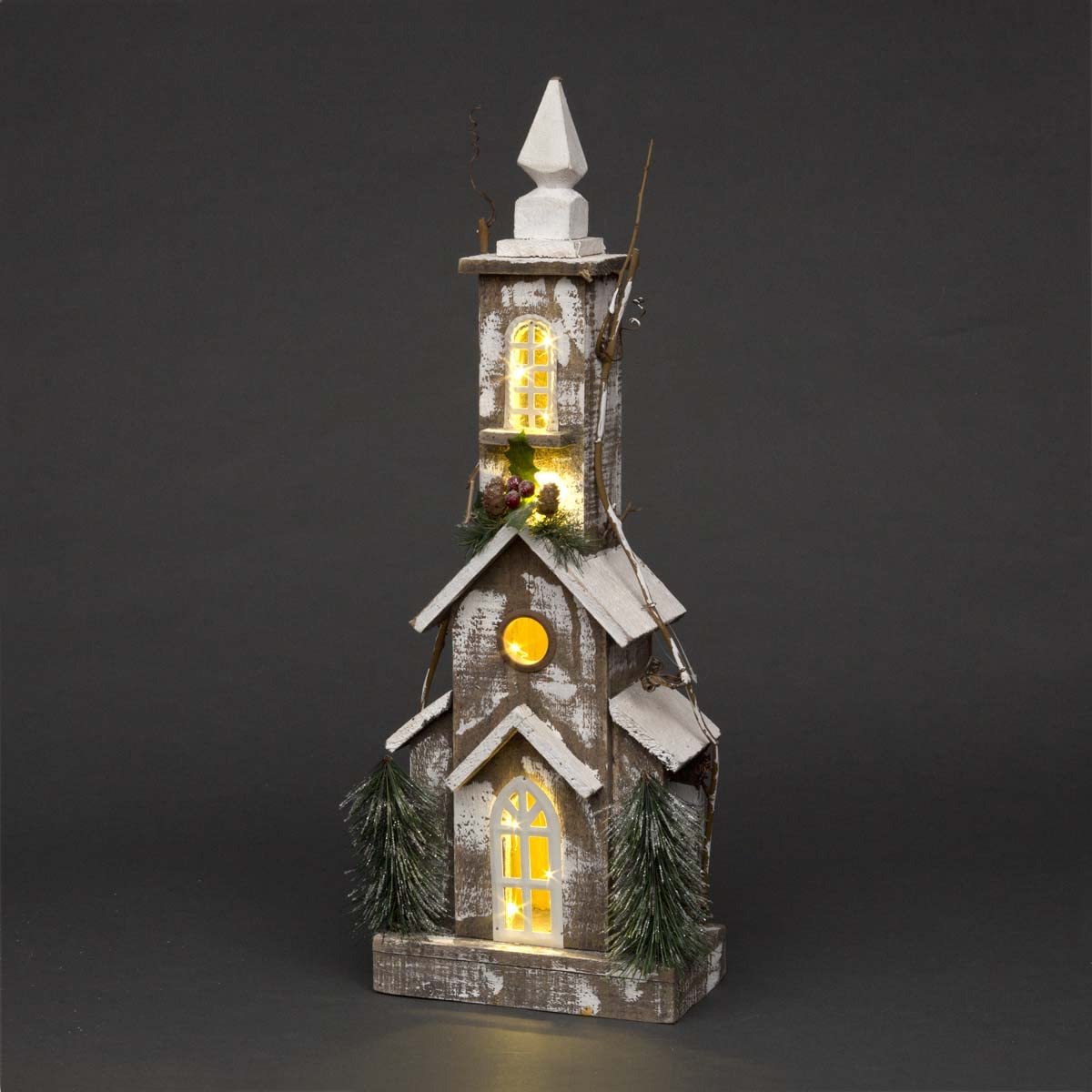 Shatchi Wooden House LED Christmas Decoration - White - Extra Small