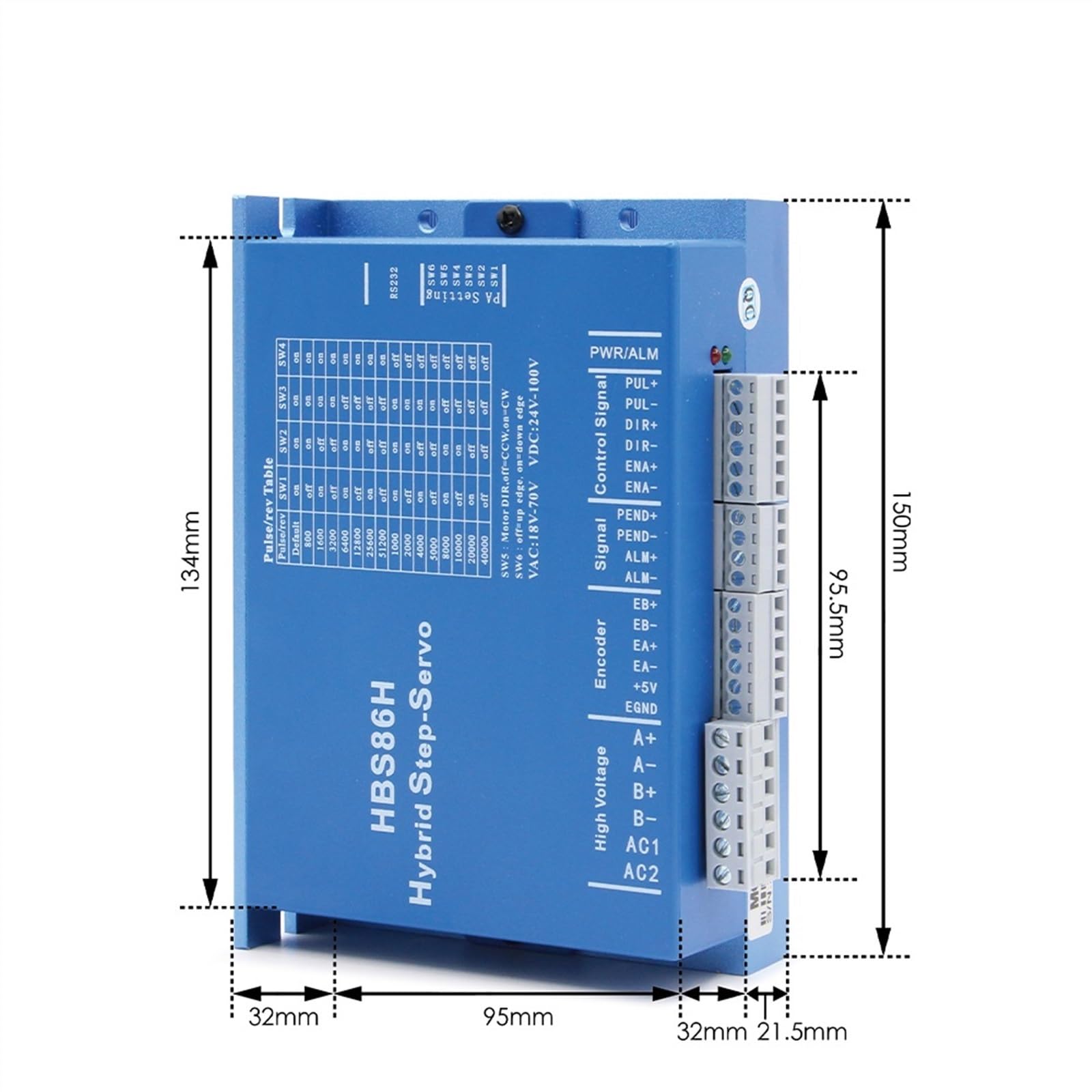 Motore passo-passo, Kit motore passo-passo ad anello chiuso Nema34 12,2 Nm 86HS120N + HBS86H Motore passo-passo con encoder Kit servomotore bifase 6A 30-100v
