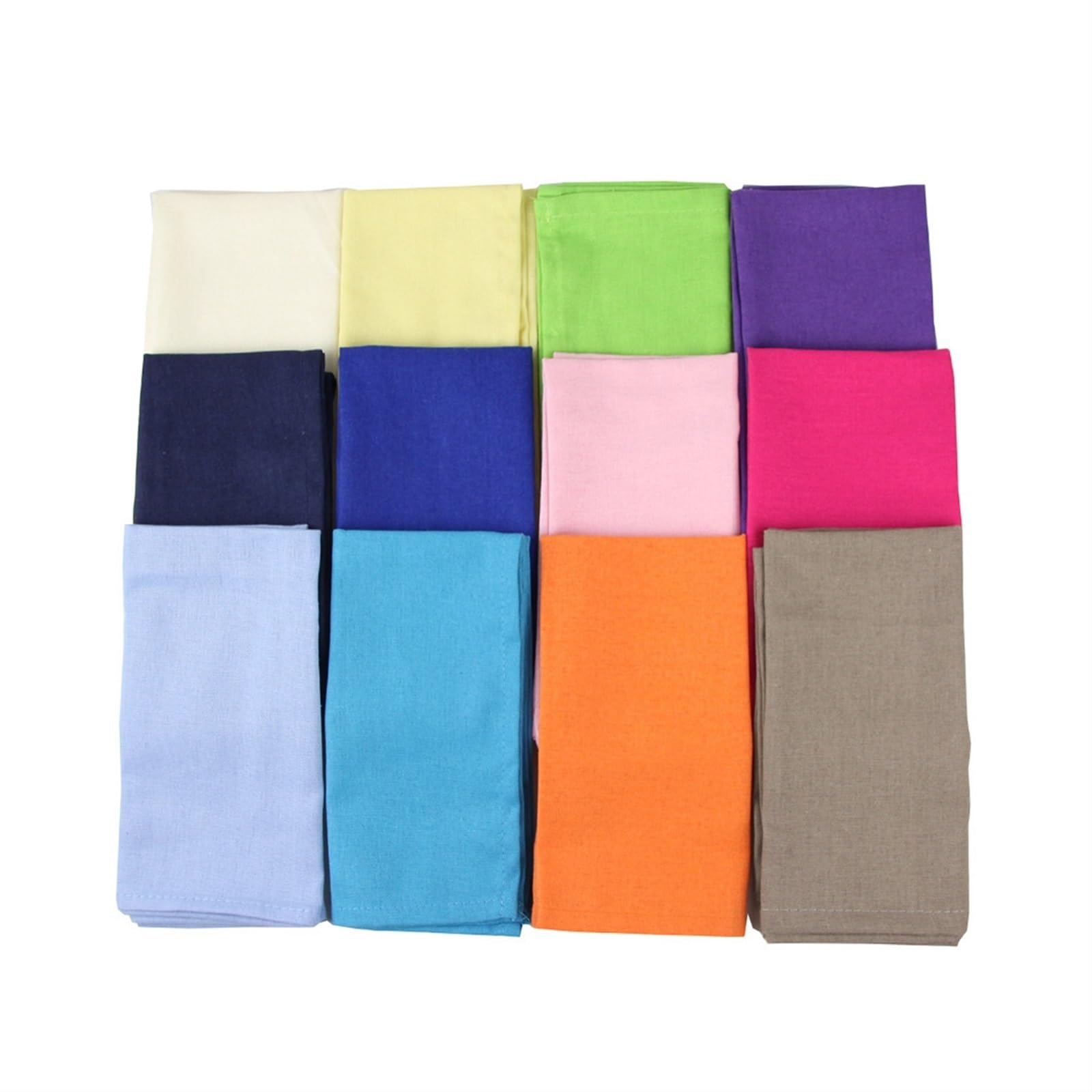 Tovagliolo di Stoffa Set di 12 PCS Tovaglioli in stoffa 40x40cm Biancheria in cotone Tovaglioli Placemat Soft Da Pranzo Tavolo da pranzo Tovaglioli Mat Bambini Tavolo Tovagliolo Tessuto ( Color : 12 C