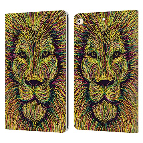 Étui portefeuille iPad 9.7 housse protection cuir 2017 2018 motif lion griffonné Head Case Designs