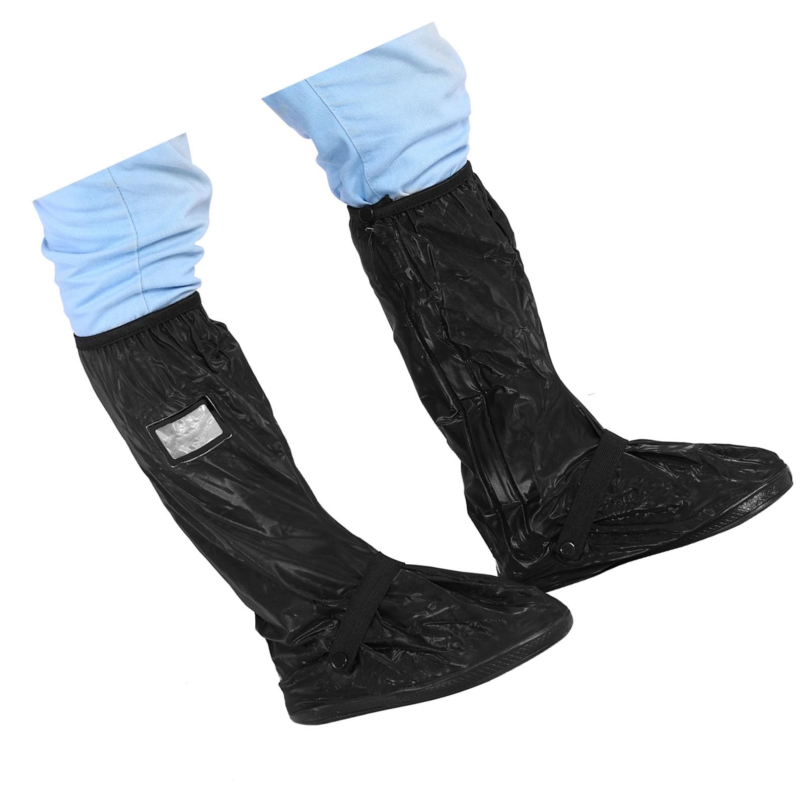 lyrlody Okładki Deszczowe Motocyklowe, Wodoodporne Buty z antypoślizgową podeszwą, materiał Premium PVC, XL-Black do Jazdy na Rowerze do Jazdy na Nartach Wędkarstwo (Czarny rozmiar XL)