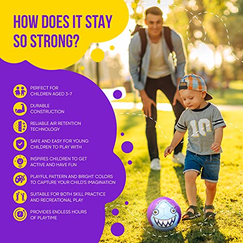 Western Star Cute Soccer Ball For Kids Size 3 - Lightweight - 5 Characters - Youth & Adult Soccer Players Long-Lasting Construction & Attractive Soccer Gifts (Finn The Shark) #TOP2