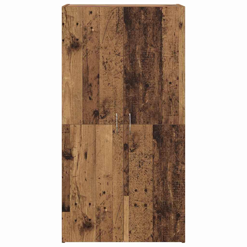 IKAYAA Armadietto in Holz Armadio Porte Battenti Aktenschrank Armadietto per Garage Armadio Ufficio Mobili Ufficio-Legno vecchio-60 x 32 x 115 cm