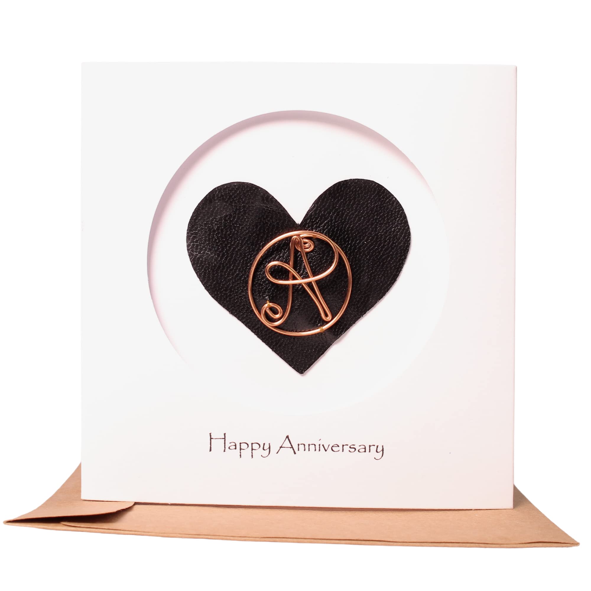 Personalised Initial Birthday Card, Copper Initial, Happy Birthday, Birthday Card, Card for Her, Gift for Her (A)