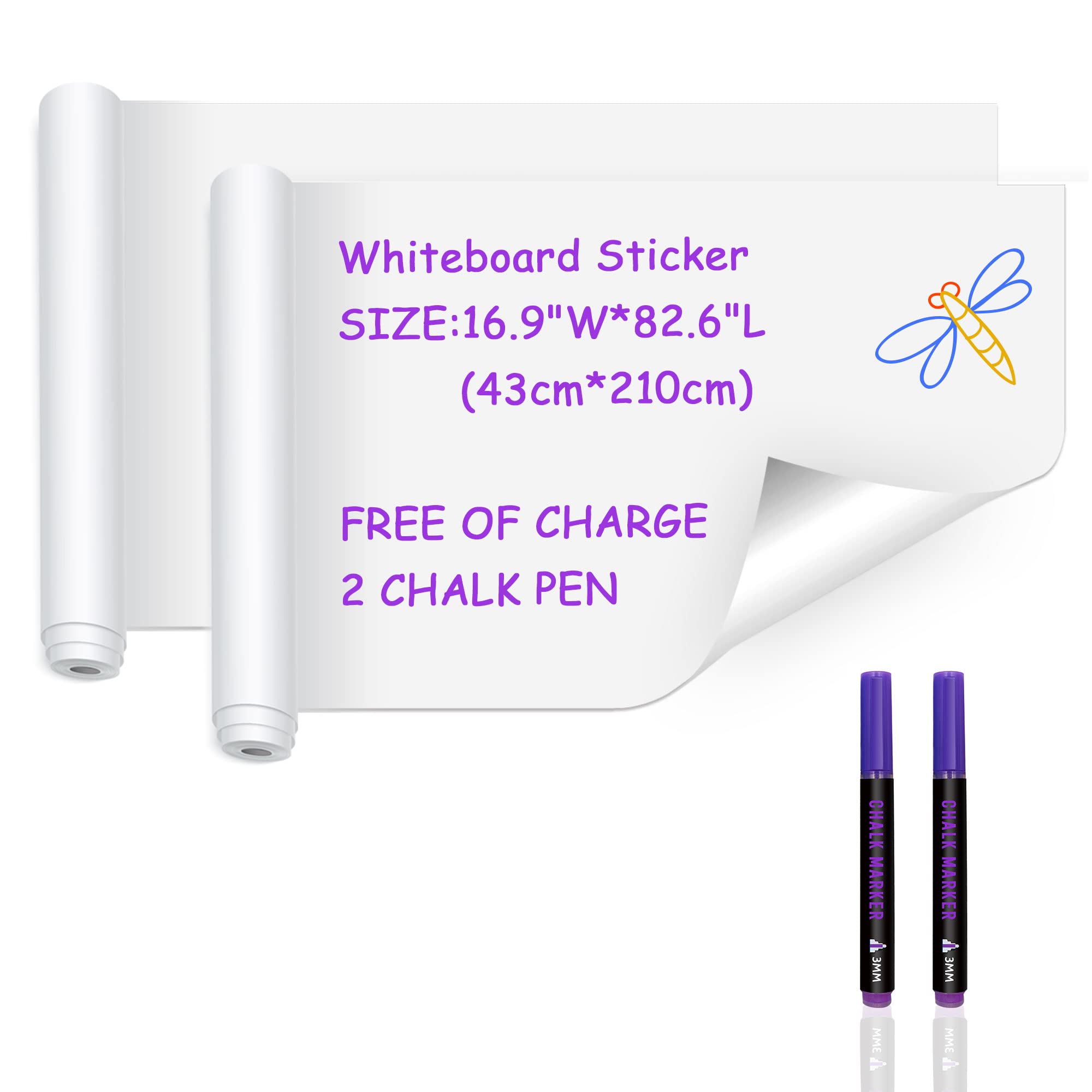 Whiteboard Paper Sticker Adhesive Chalkboard Paper Roll Removable Memo ...
