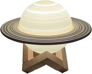 土星ランプ | 写真 土星ランプ ライトムーンナイトライトランプ, サターン ランプ ライト、スタンドとリモコン付き、充電式タッチ コントロール ムーン ナイト ライト、女性用 Qincu-jp