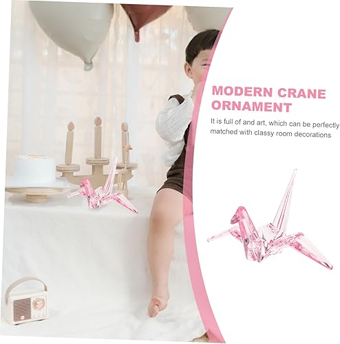 Miniatura 8 de COHEALI Estatua de grúa de origami, adornos de cristal, adornos transparentes, animales, juguetes, escultura de grulla de origami, figura