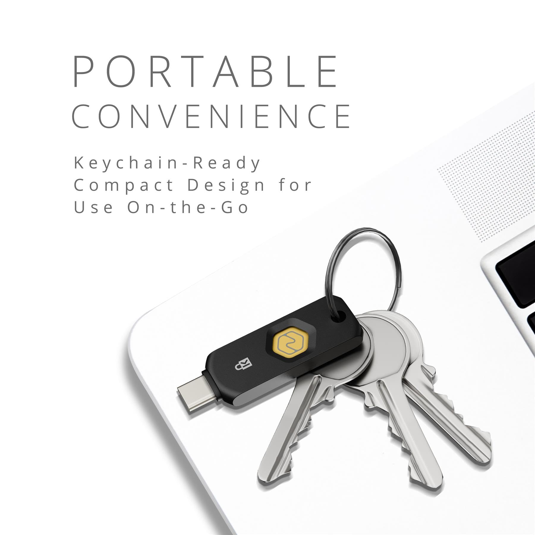 Kensington Llave de Seguridad USB-C VeriMark NFC+ con Passkey | Certificación FIDO2 Nivel 2, CTAP 2.1, autenticación NFC y USB-C para acceso seguro sin contraseña