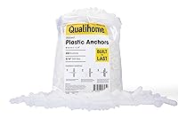 Vista 10 de Anclajes de yeso de plástico acanalados Qualihome - Anclajes de pared para paneles de yeso - Anclajes de tornillo de plástico para paneles de yeso
