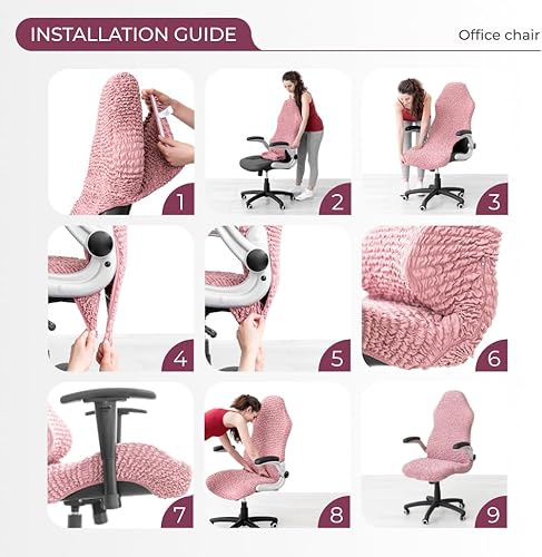 Miniatura 9 de PAULATO BY GA.I.CO. Funda elástica para silla de oficina y juegos, funda elástica para silla de escritorio para computadora con cremallera, fundas