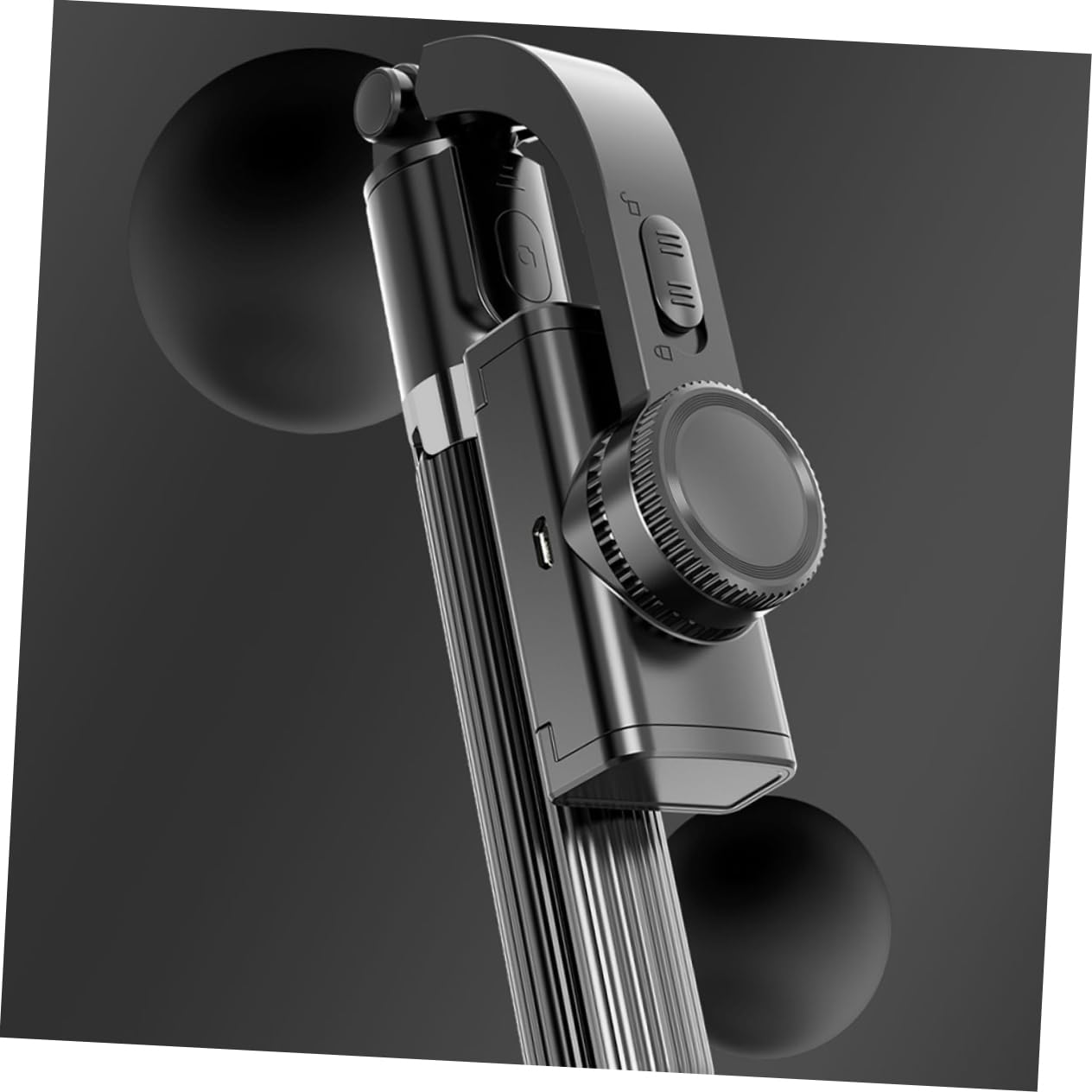 HOMSFOU Stabilisateur Smartphone Noir Abs 450mah, Trépied de Téléphone Anti-Vibrations, Prise de Vue Simple, pour Diffusion en Direct