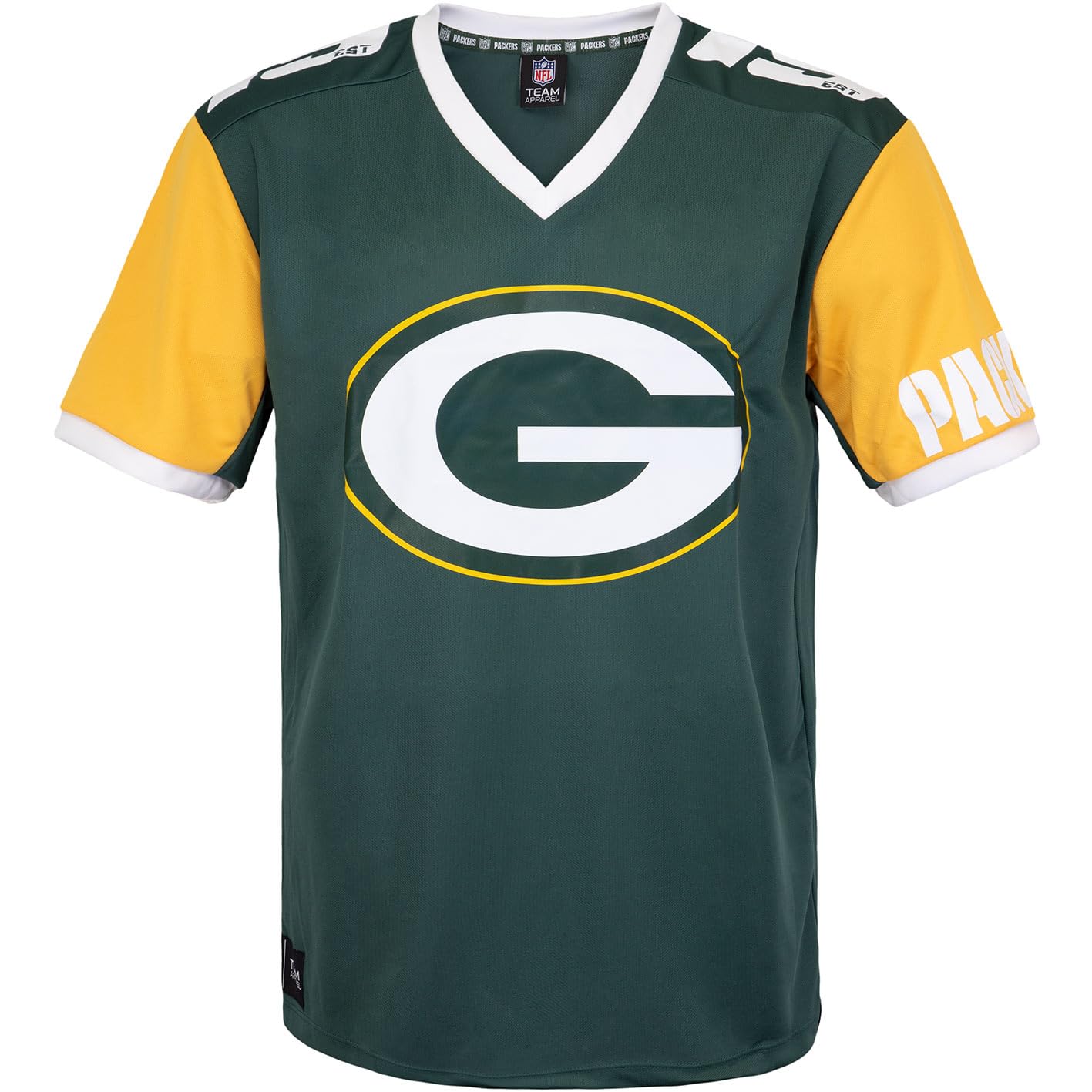 Fanatics Recovered NFL Team Colour Block Jersey, Green Bay Packers, L