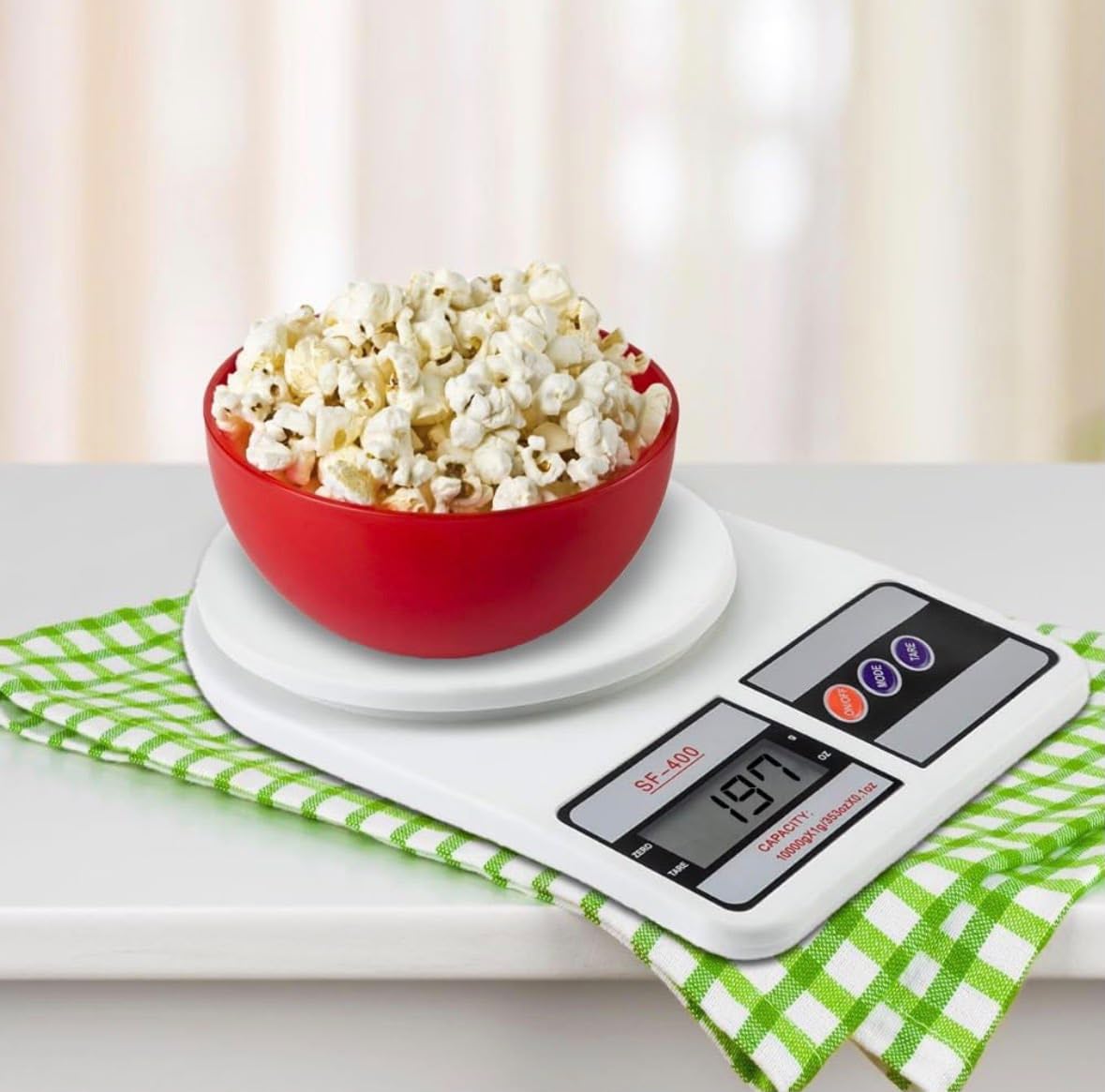 Digital Kitchen Weighing Scale SF-400 with LCD Display 10kg | Tare Function, Multi-Unit Measurement, Compact Lightweight, Touch-Button Operation, 24 x 16.5 x 3.5 cm-image-37