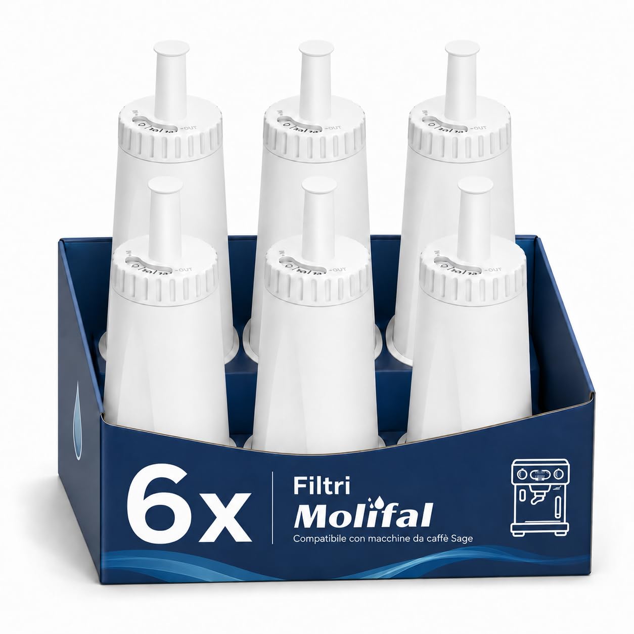 Filtro d'acqua per macchina da caffè Sage® SES008WHT0NEU1, BES008, compatibile con Barista SES810/SES875/SES880/SES920/SES980/SES990/SES450/SES500 (6)