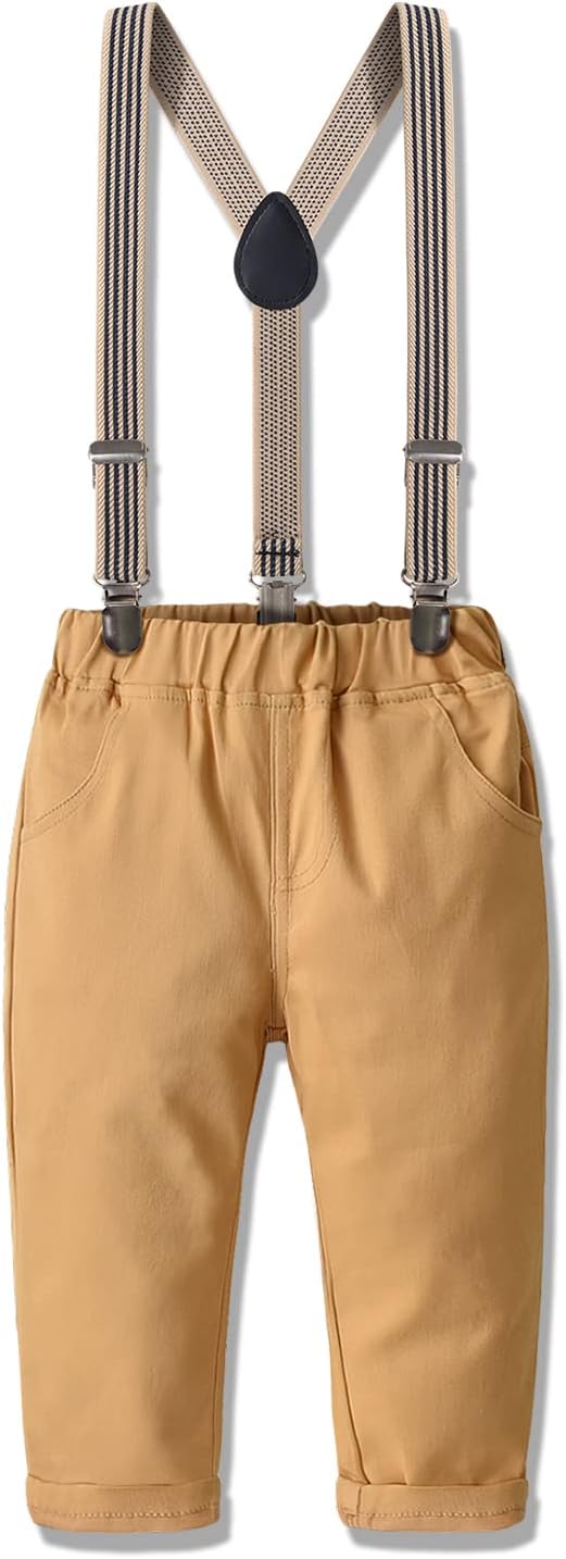 Nwada Toddler Suit Baby Boy Clothes with Dress Shirt, Suspender Pants and Bow Tie, Wedding Outfit 12 Months 7 Years - Image 5