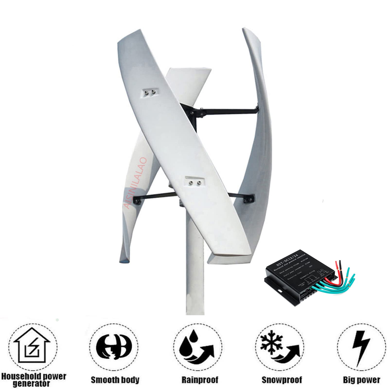 Turbina Eolica Verticale da 10000 W, Casa con Generatore di Alimentazione Efficiente Verticale del Controller 12V 24V 48V 220V per La Generazione di Energia da Giardino E Cantiere