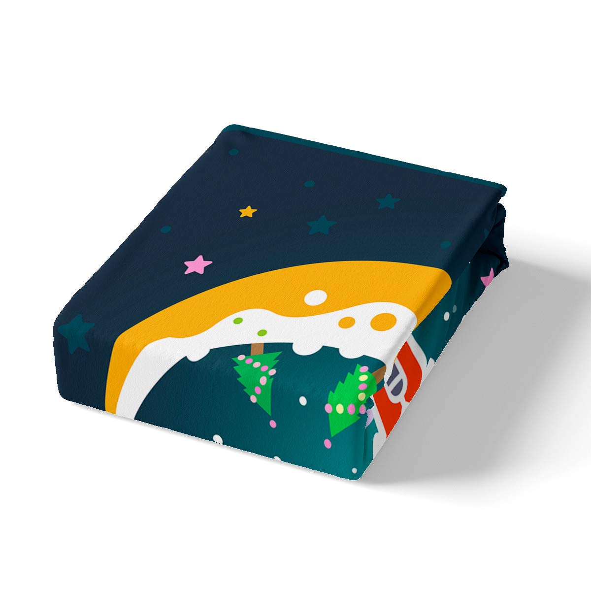 Juego de sábanas ajustables para niños, diseño de estrella y luna de dibujos animados de Navidad, juego de sábanas de árbol de Navidad, juego de sábanas para decoración de habitación de niños y
