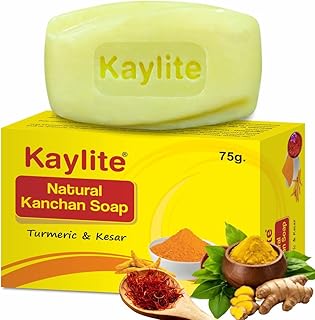 Natural Kanchan Soap | Turmeric and Kesar Soap | Smooth Skin | Deep Cleansing | Sensitive Skin formula for Suitable All Skin Types for Women & Men | 75 G (Pack of 1)