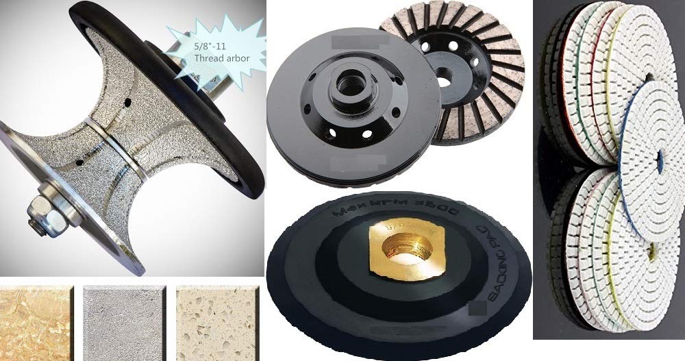 Polisseuse Humide V30 Avec Tampons - Pour Pierre, Granit, Marbre, Comptoirs - Marque Roxx Tools