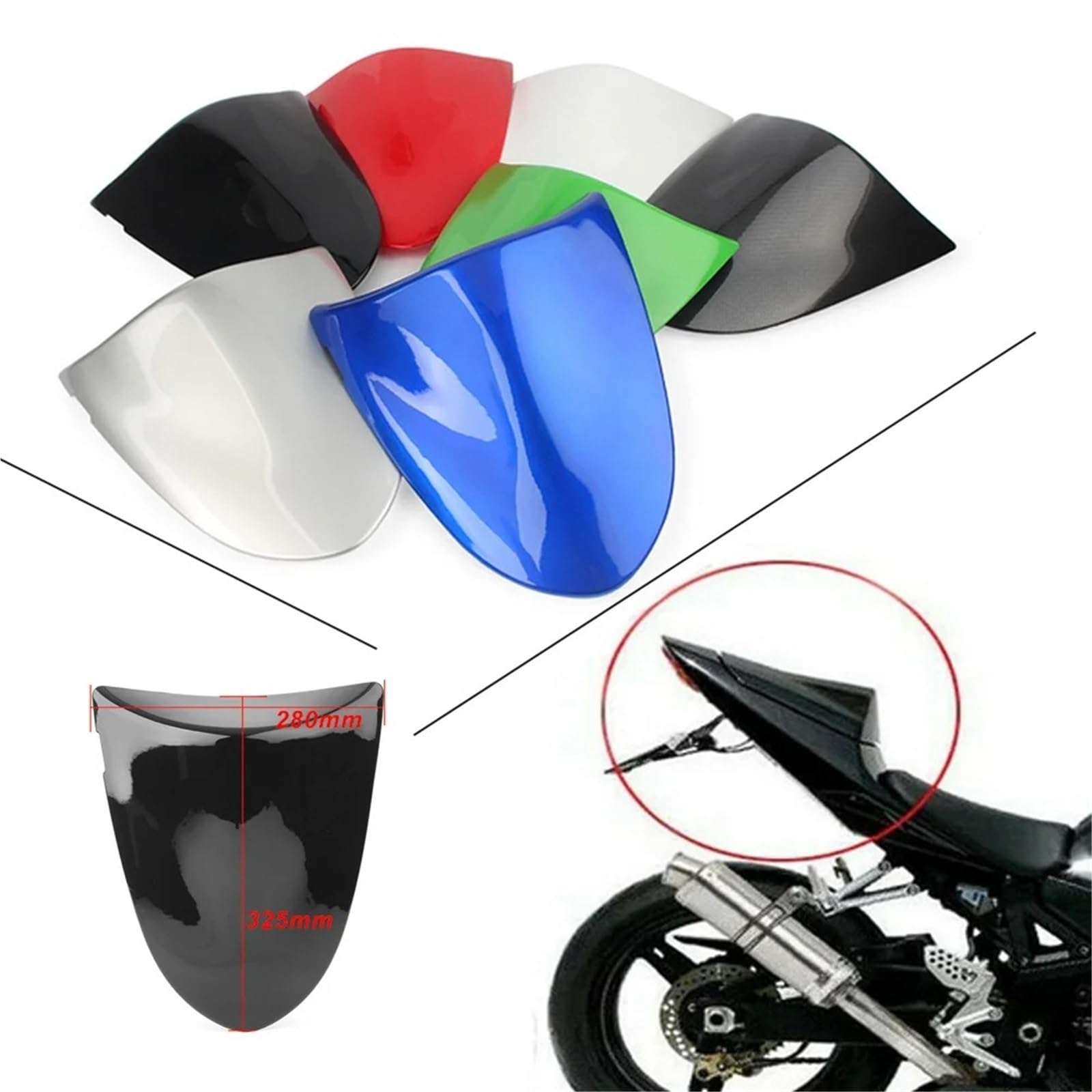 Tapa De Cola Capó De Carenado Cubierta De Asiento Trasero (Colín) para Motocicleta para Kawasaki para Ninja para ZX6R 636 2005-2006 Carenado De Asiento De Pasajero Trasero(Patrón de Sarga)