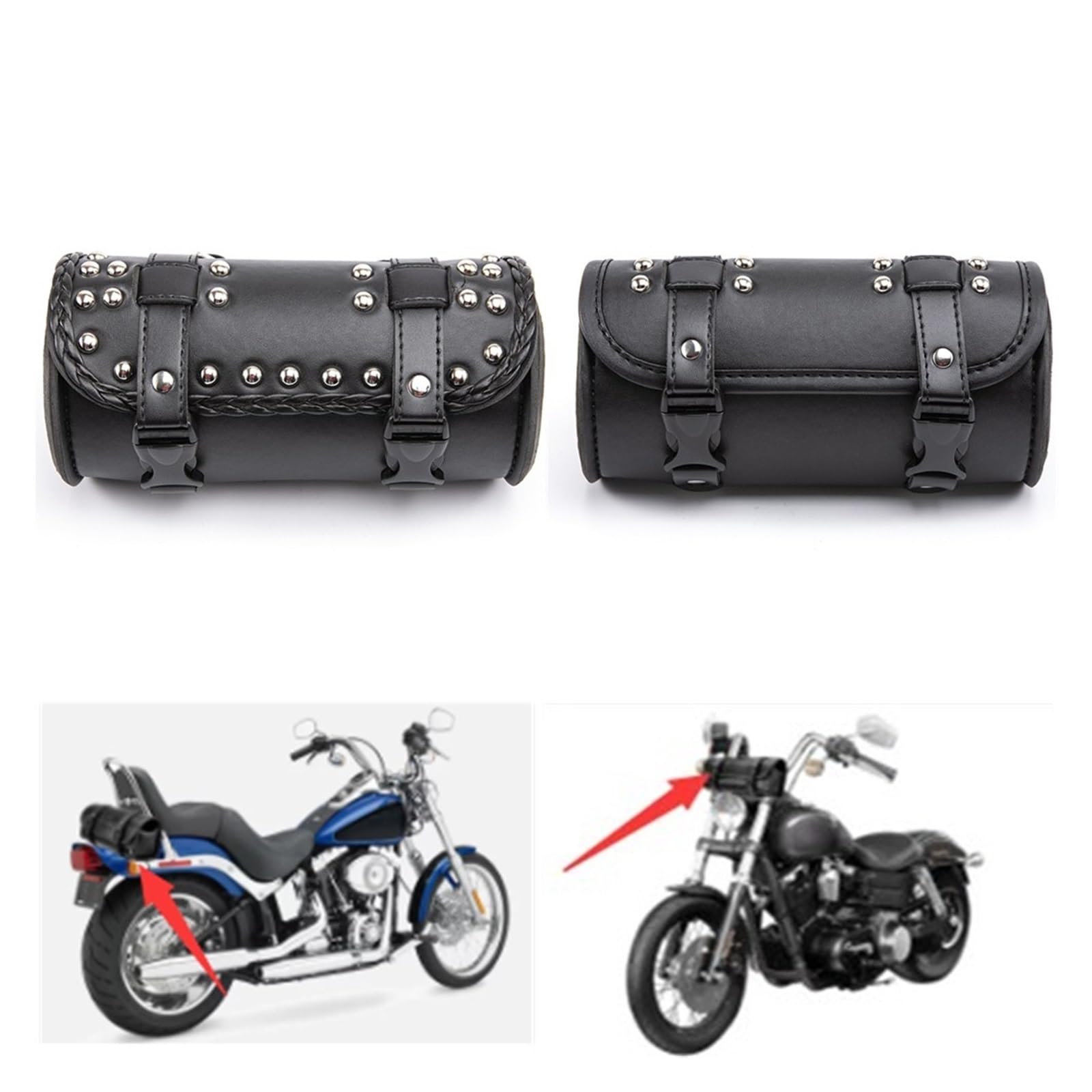 Borsa Porta Attrezzi Per Moto Forcella Anteriore Borse Bagagli Sella Touring Per Harley Per Bobber Per Suzuki(Style 2)