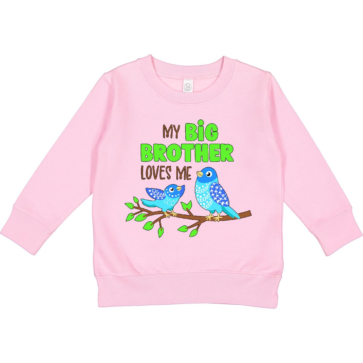 inktastic My Big Brother Loves Me- Cute Birds Toddler Sweatshirt 5-6 Pink 4403f