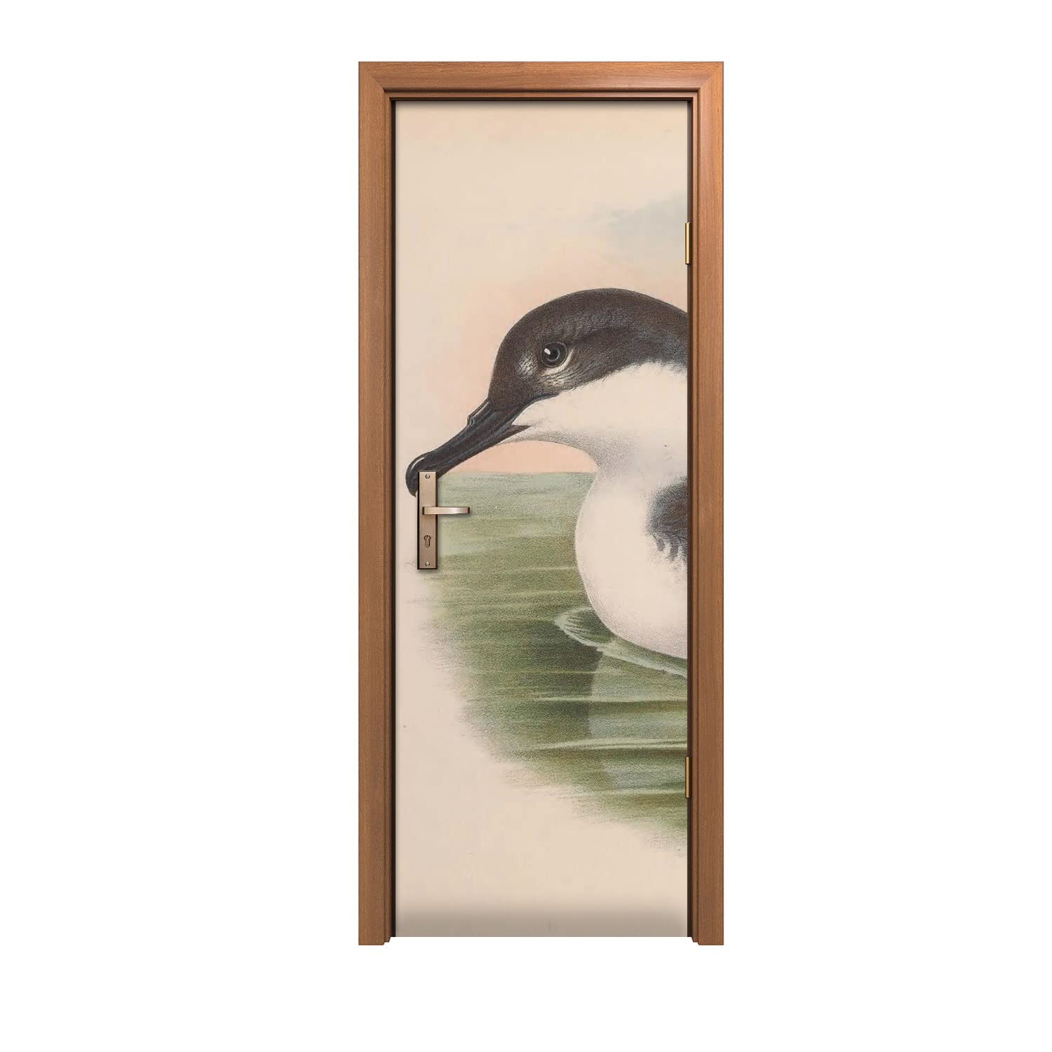 Autocollant de porte oiseaux sauvages pour une deco salon nature