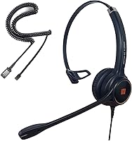 Vista 14 de IPD Auriculares de teléfono IPH-160 con micrófono con cancelación de ruido para oficina y centro de llamadas. Compatible con teléfonos fijos Polycom