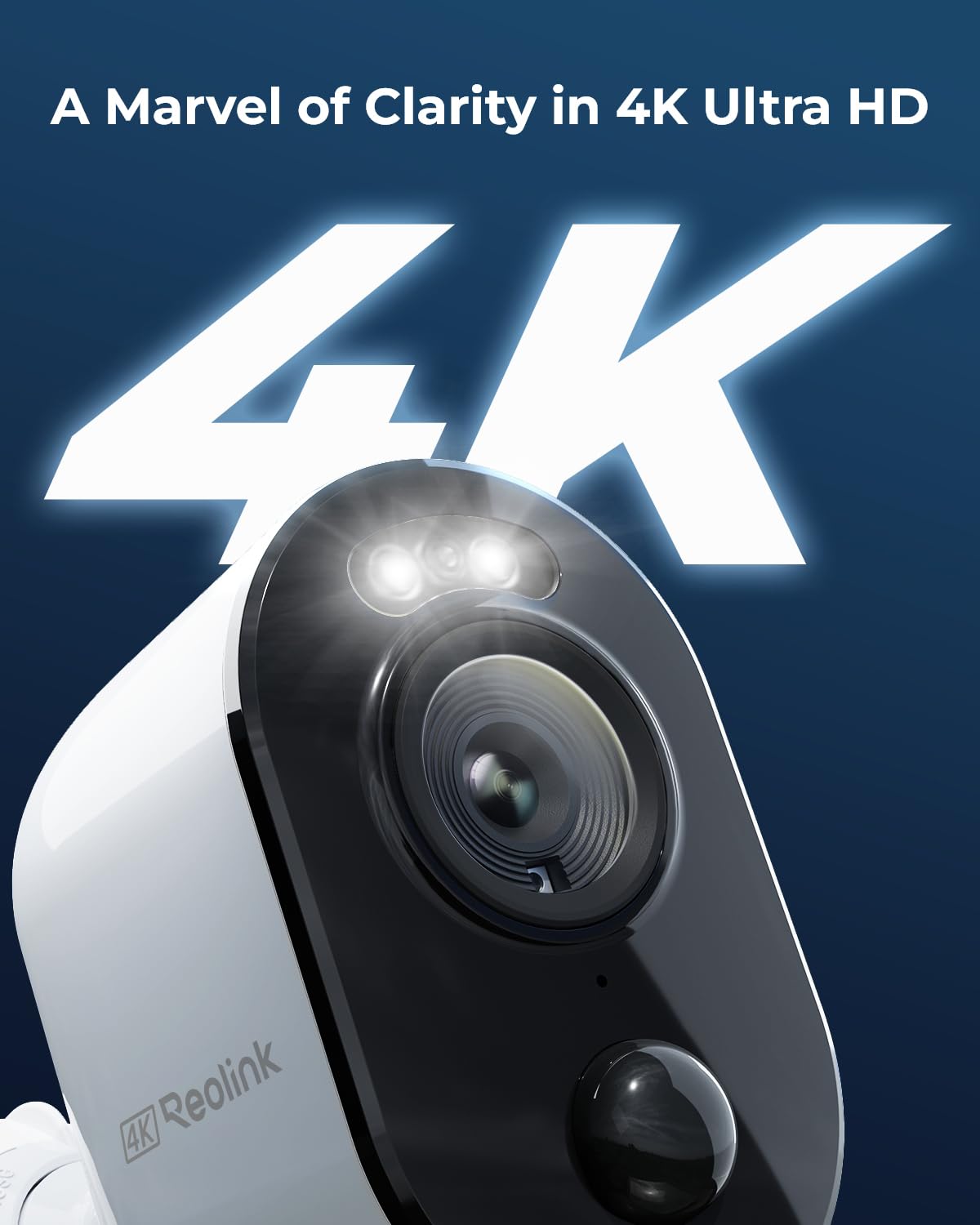 Reolink Akumulatorowa Zewnętrzna Kamera Bezpieczeństwa z Reflektorem I Rozpoznawaniem Ludzi/Pojazdów, Kamera WiFi 2.4/5GHz, Funkcja, PIR, Kolorowa Noktowizja, Dwukierunkowe Audio, Argus 3 Ultra