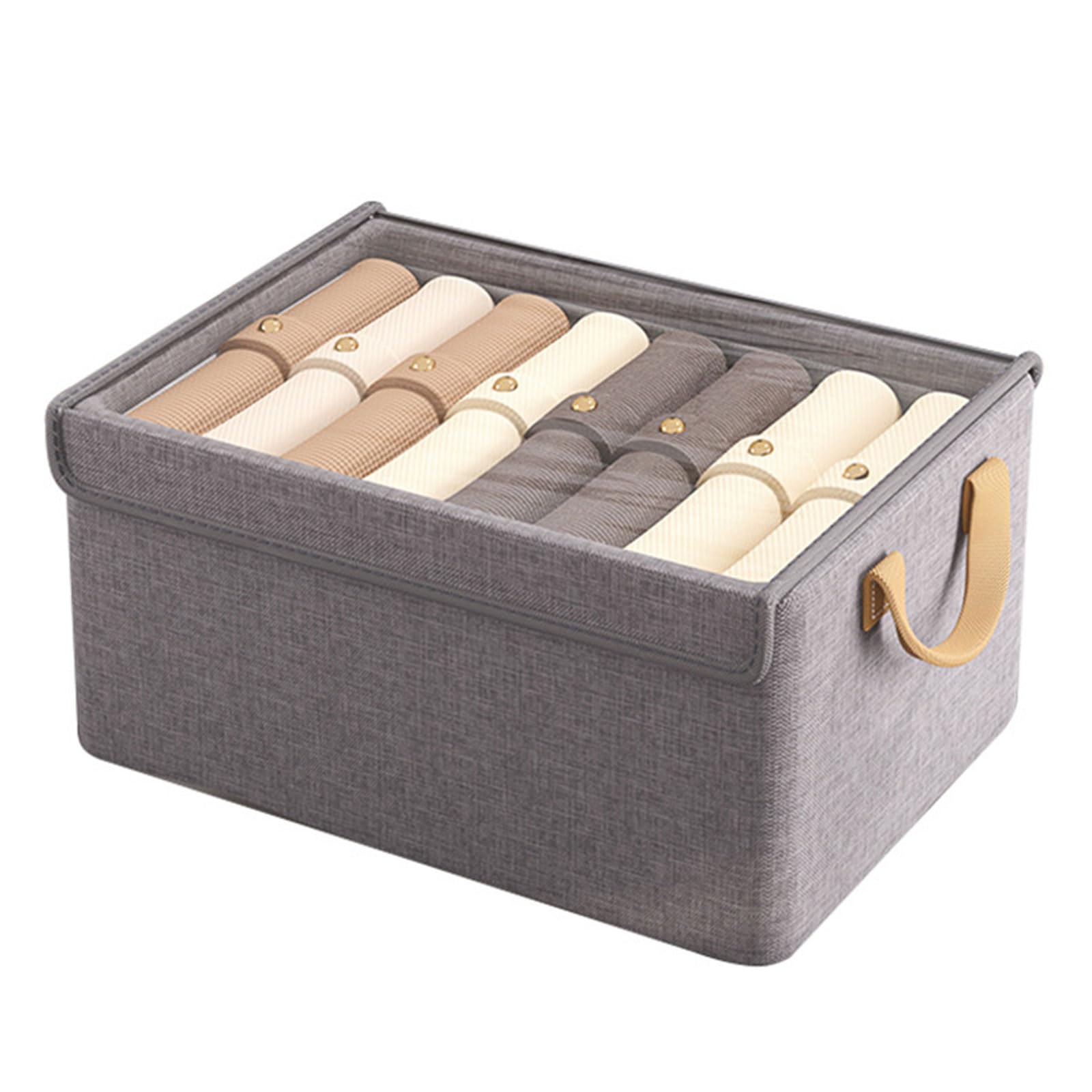 Tsophreniq Clothes Organiser with Protective Lid Multipurpose Foldable Clothes Box Storage Solution for Household Items Dormitory Essential