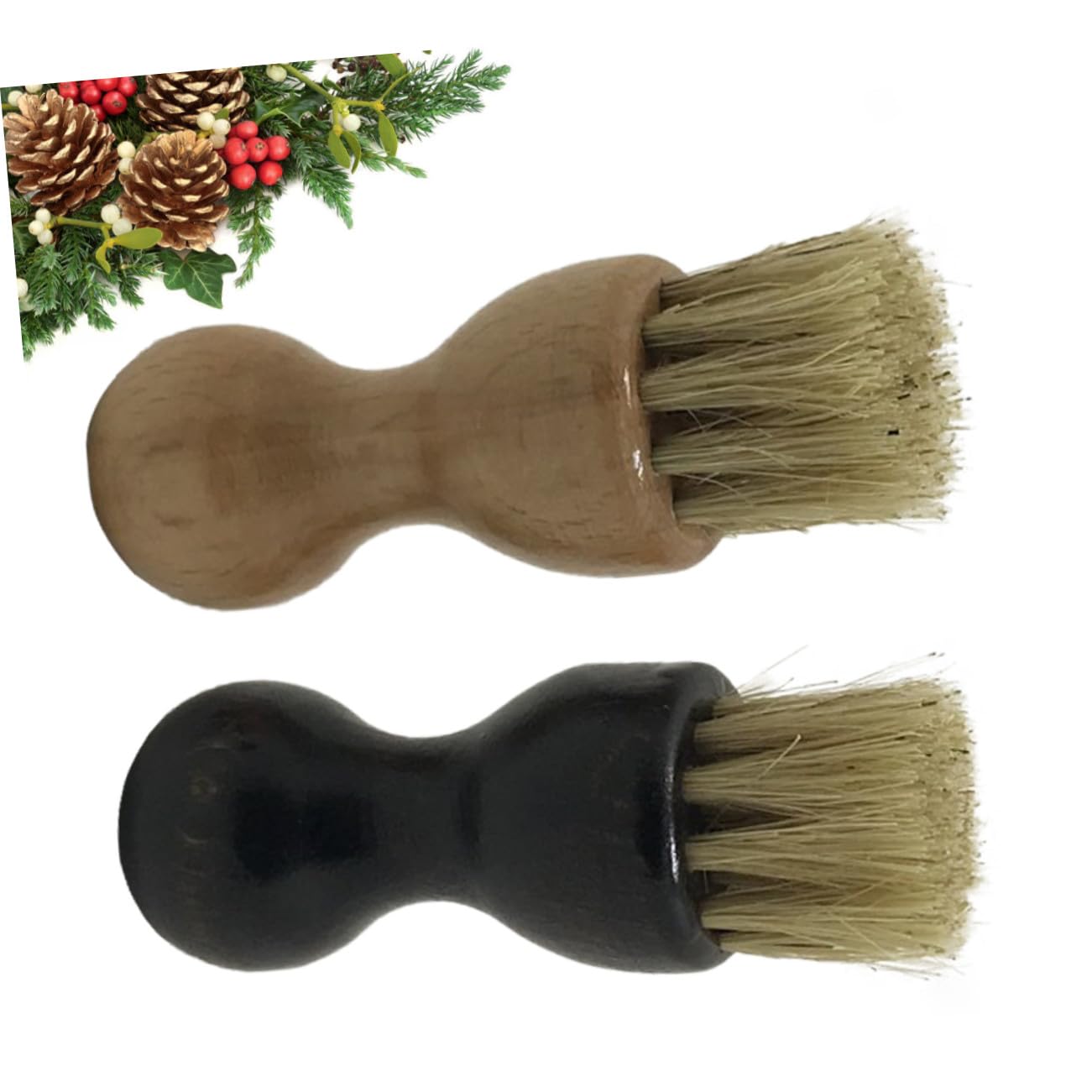 Operitacx 2 Piezas Cepillo para Zapatos de Cerdas Naturales de Madera de Haya Multifuncción para Limpieza y Pulido Oscuro Ligero y Duradero para Hogar