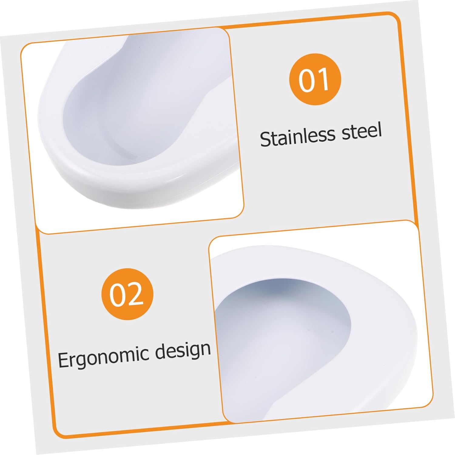 Metal Bed Pan for Elderly Women and Men, Lightweight Adult Bedpan for Bedridden Patients, Spill-Proof Portable Bedpan for Home and Hospital Use