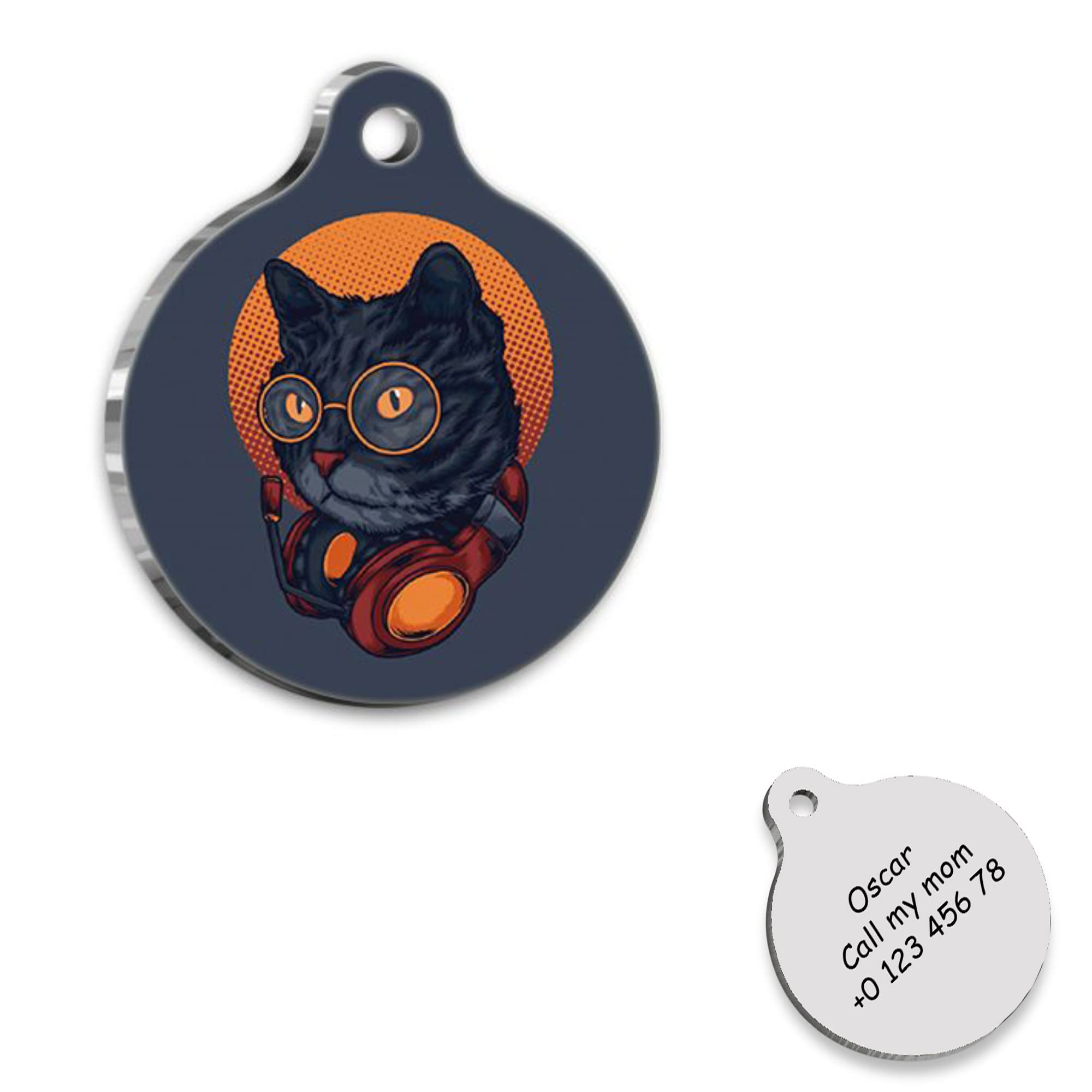 Cat id Tag Heart - Cat Personalized Dog Tag - Cat Custom Name Tag - Customized Pet Tags - Cat Name id Tag for Dog - Cat Name Tag