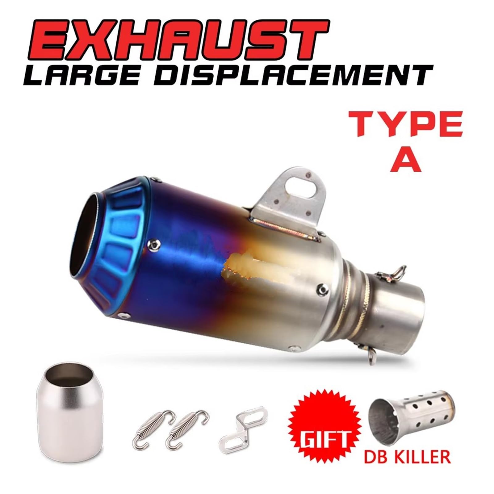 silencioso escape moto Para R6 Para R15 Para R3 Para Zx6r Para Zx10r | Para Z400 Para Z900 Para Z1000 Para Cbr1000 Para Rc390 Silenciador tubo escape motocicleta 51 mm Slip On(A)